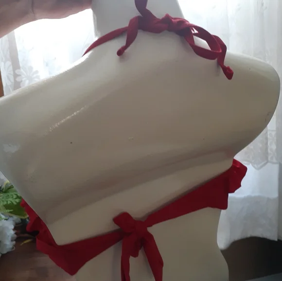 Two NWT Red Ruffle Bikini Tops Large - Picture 11 of 16